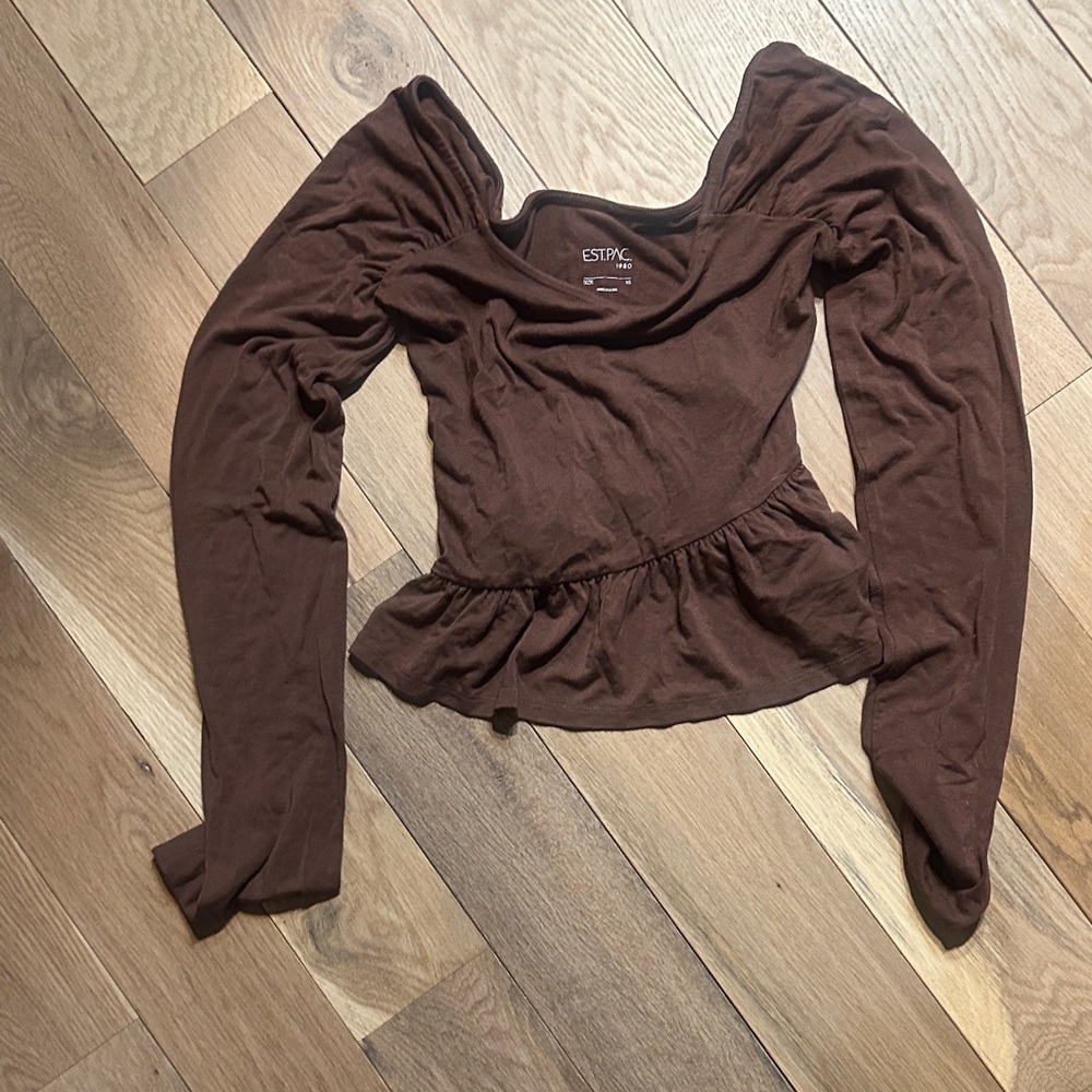 Brown Women's Peplum Blouse